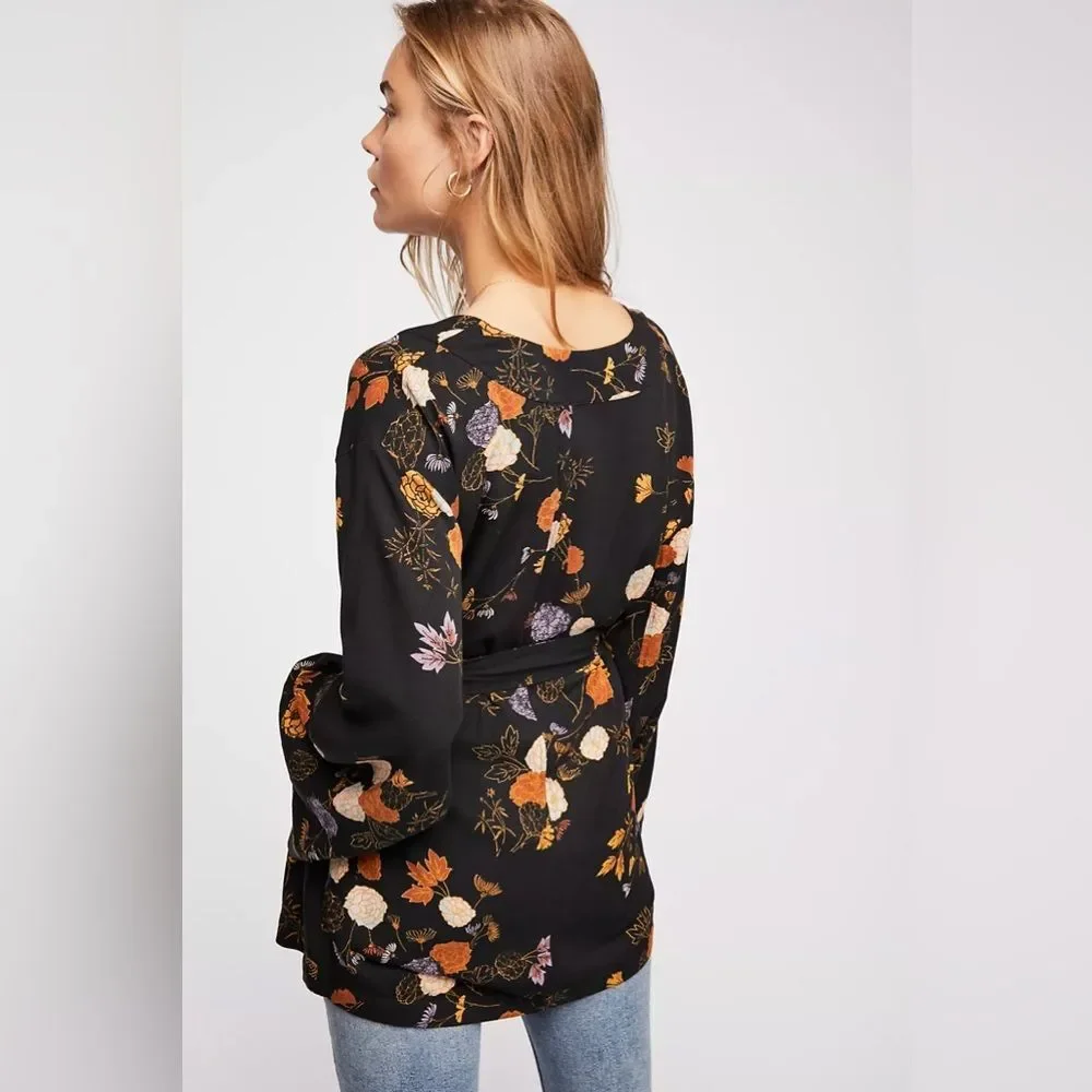 Free People Wrap It Up Floral Jacket Kimono F3 - Picture 9 of 9